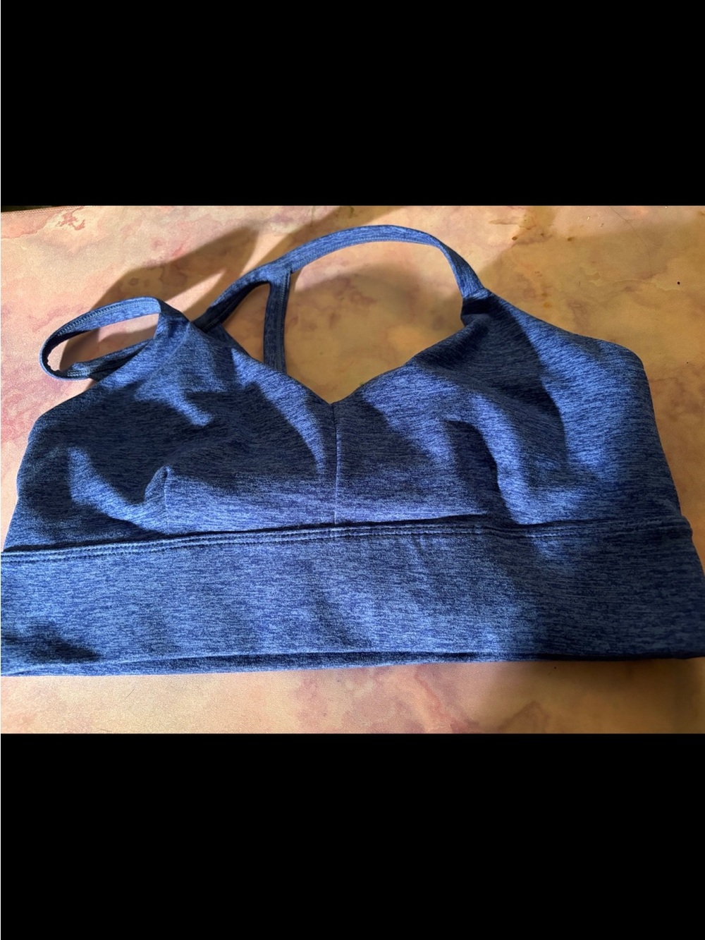 Seamless Blue Heather Sports Bralette - Comfortable Support